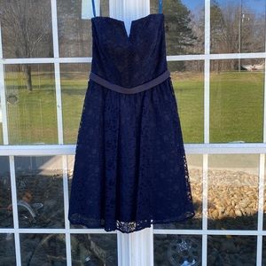 Navy lace formal dress.